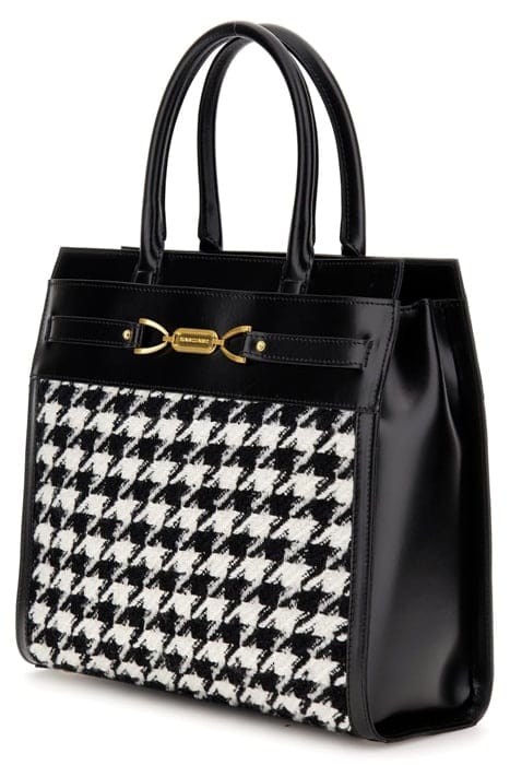 MARCIANO BY GUESS AMELIE SATCHEL PIED POULE TOTE BAG BLACK/ 3
