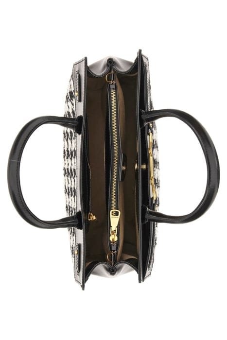MARCIANO BY GUESS AMELIE SATCHEL PIED POULE TOTE BAG BLACK/ 4