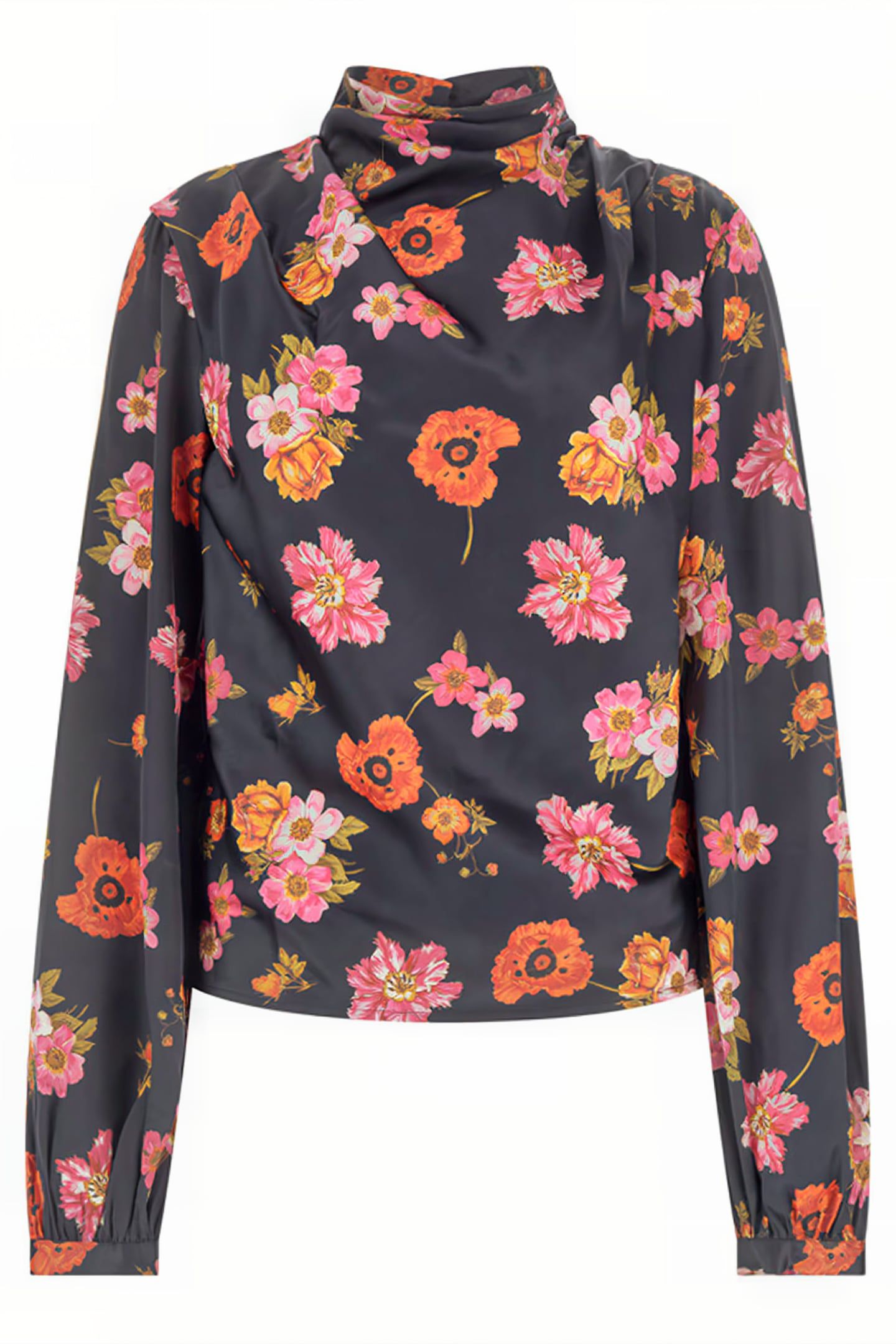 GUESS ECO LS GUDULE TOP FLORAL BLACK GROUND 4