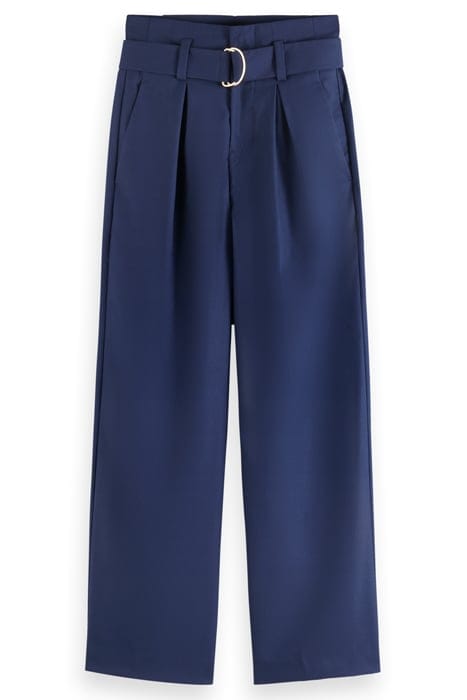 DAISY - HIGH RISE STRAIGHT LEG PAPERBAG TROUSERS NAVY BLUE 3