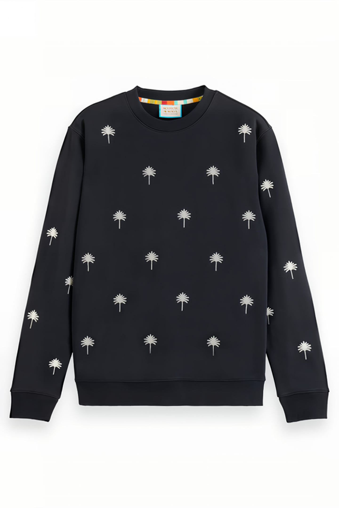 ALL-OVER EMBROIDERY SWEATSHIRT BLACK 1