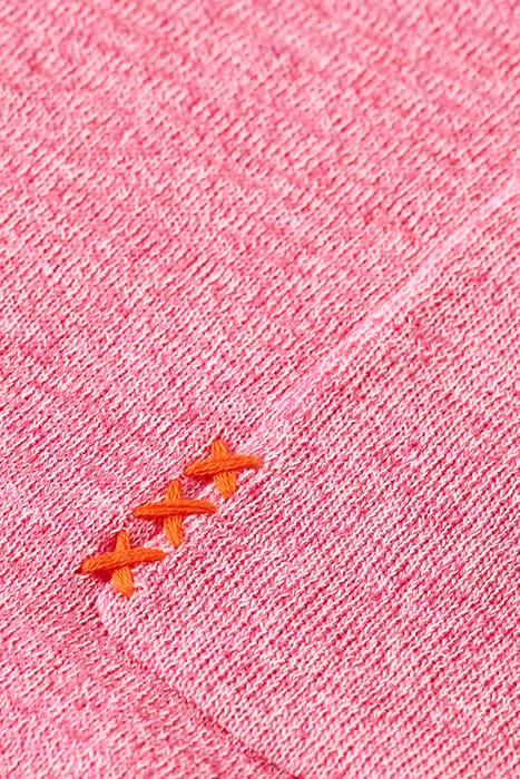 LINEN COTTON BLEND CREW NECK TROPICAL PINK 3