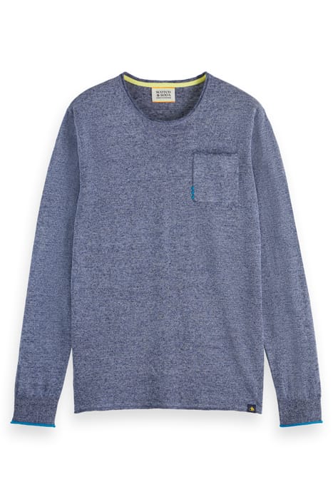 LINEN COTTON BLEND CREW NECK NAVY BLUE 1
