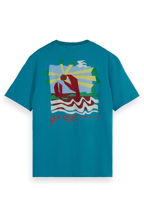 FRONT BACK ARTWORK T-SHIRT PETROL BLUE 2