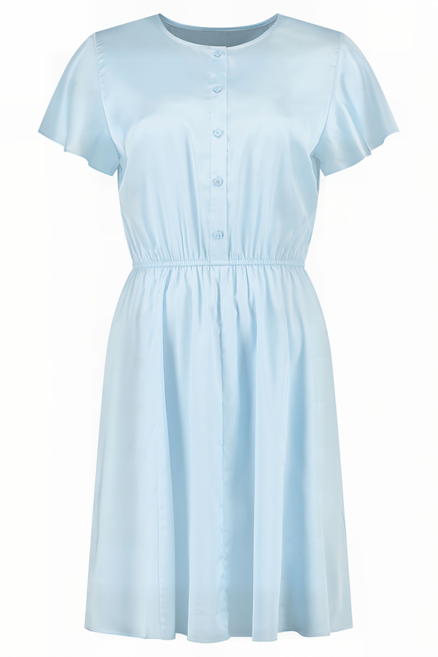 SERA SHORT SLEEVE DRESS PEBBLE BLUE 1