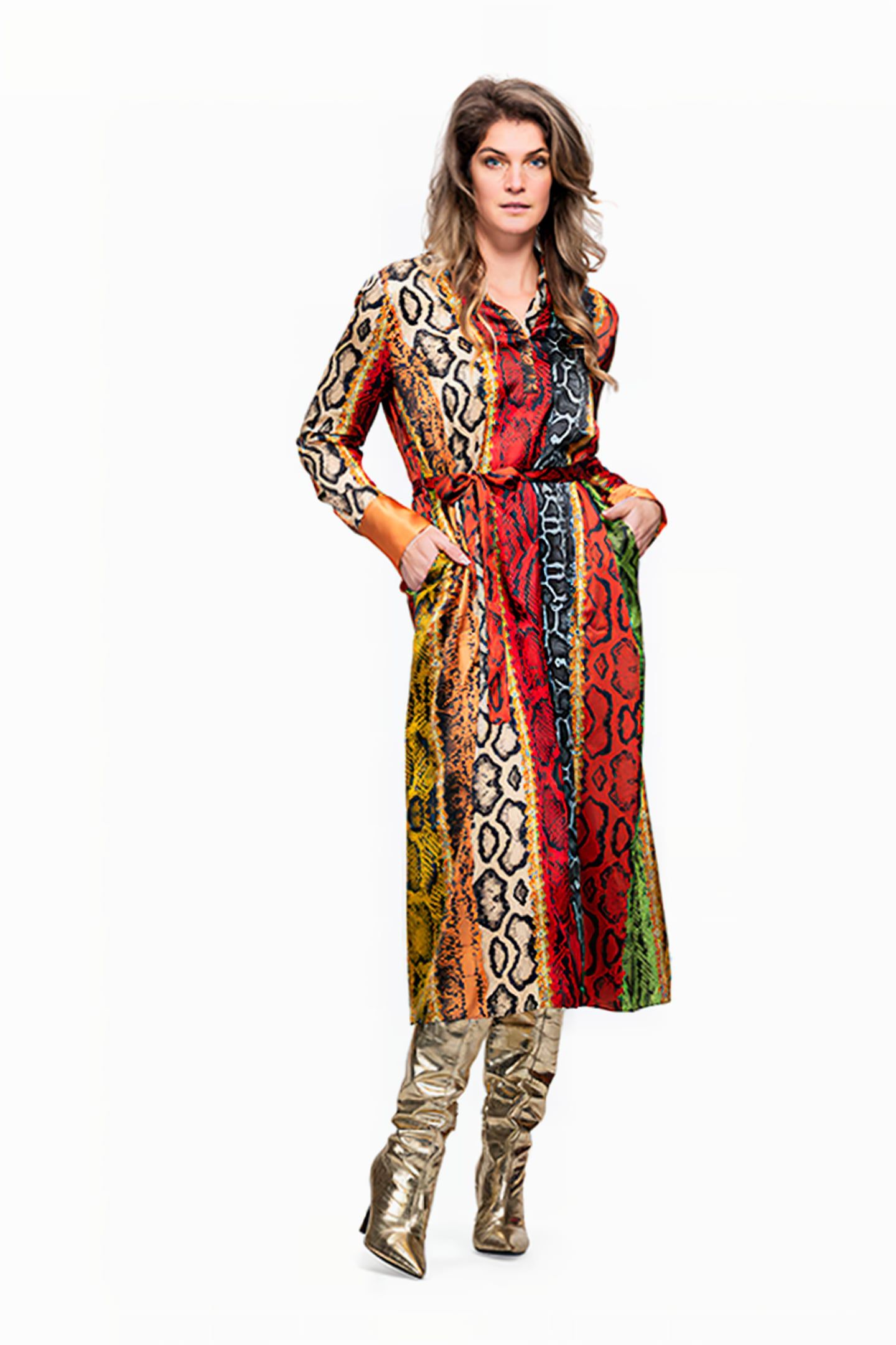 DRESS TURIN LONG SNAKE COLORFUL MULTICOLOR 1