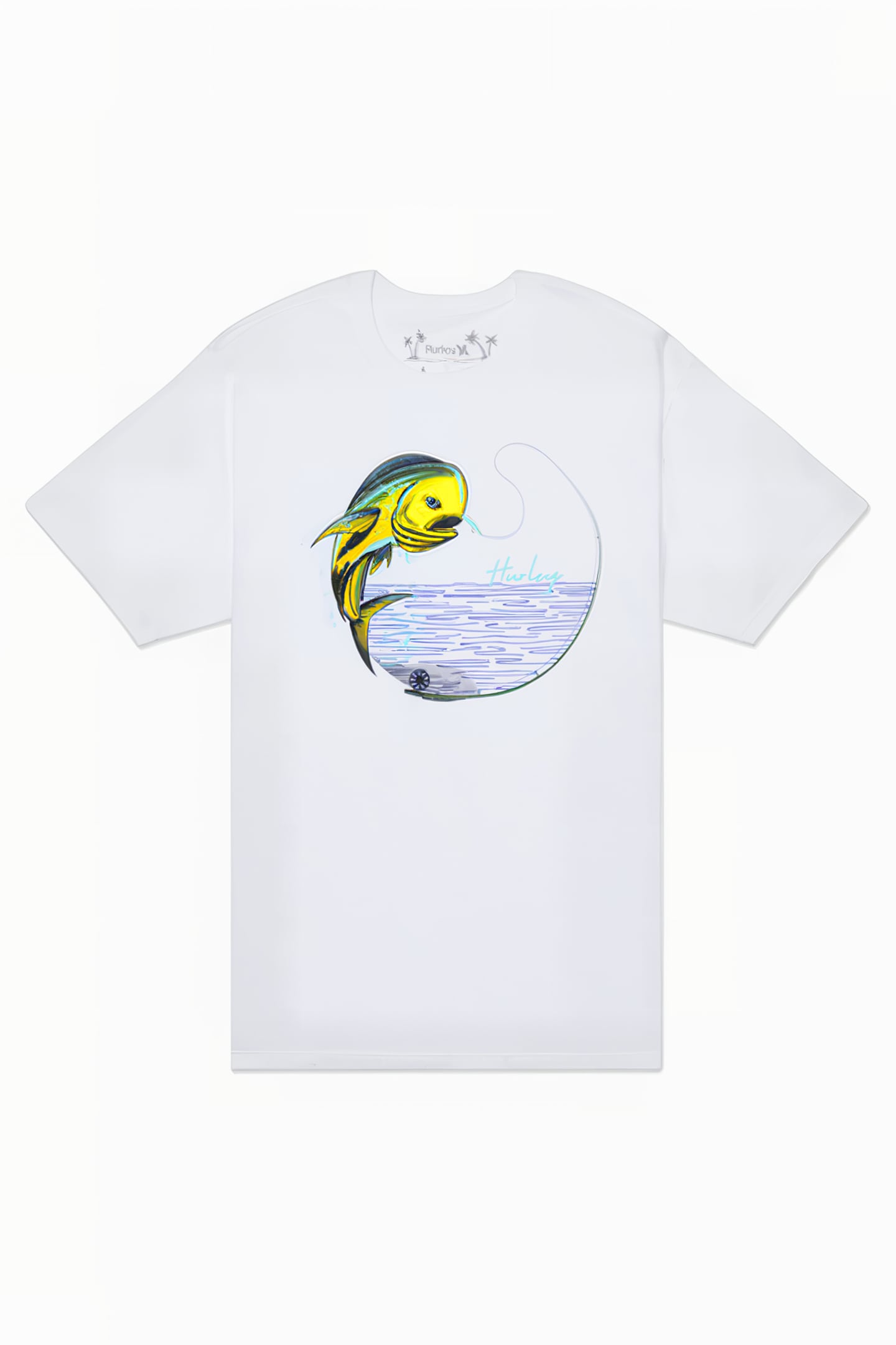 EVD FISH ON SHORT SLEEVE WHITE 1