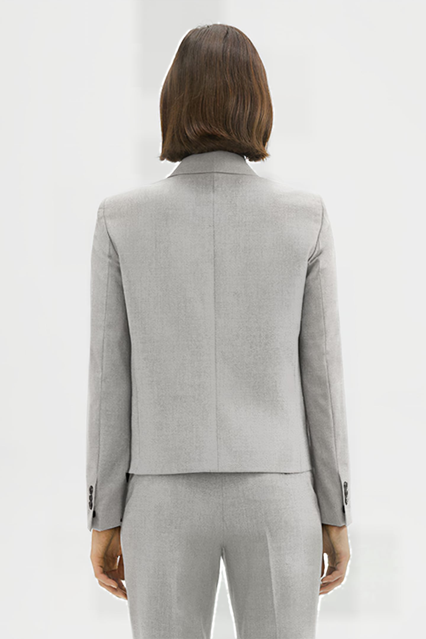 DOUBLE-BREASTED BLAZER IN GOOD WOOL LIGHT GREY MELANGE 2