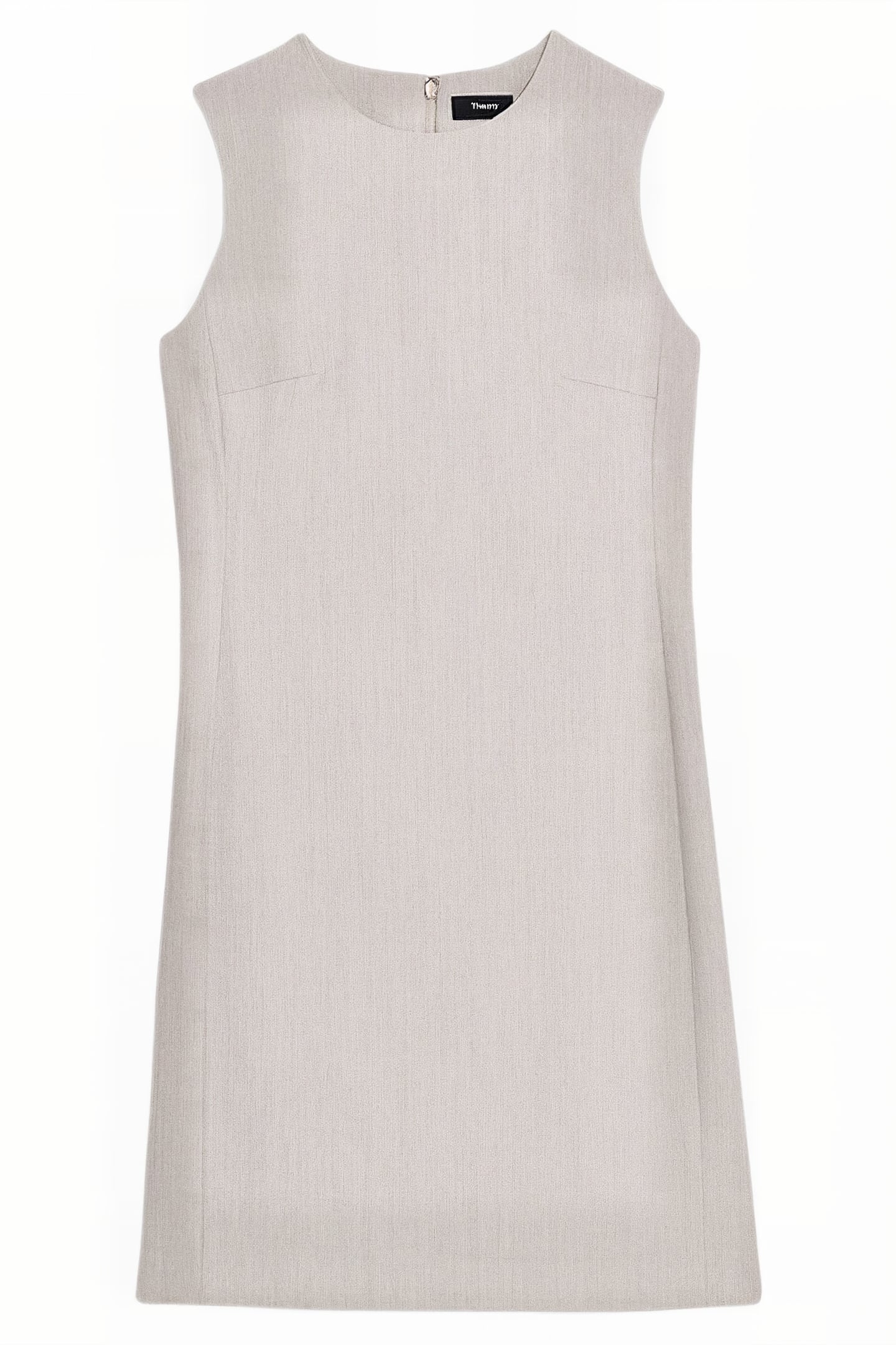 SLEEVELESS FITTED DRESS IN GOOD WOOL SAND MELANGE 2