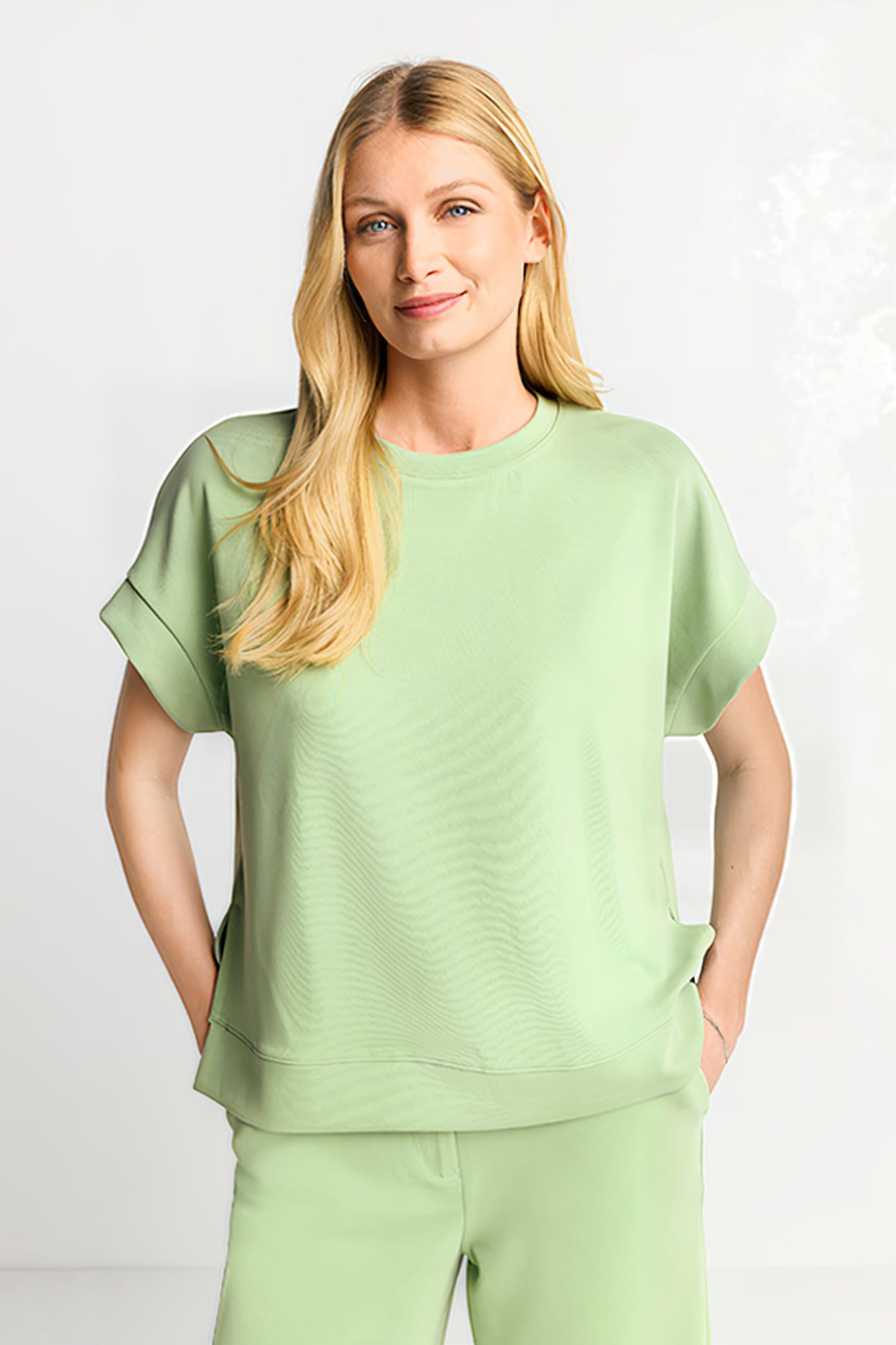 TENCEL PEACHED SHIRT MATCHA 1