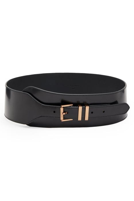 MARCELLA WIDE BELT BLACK/WARM BRASS 3