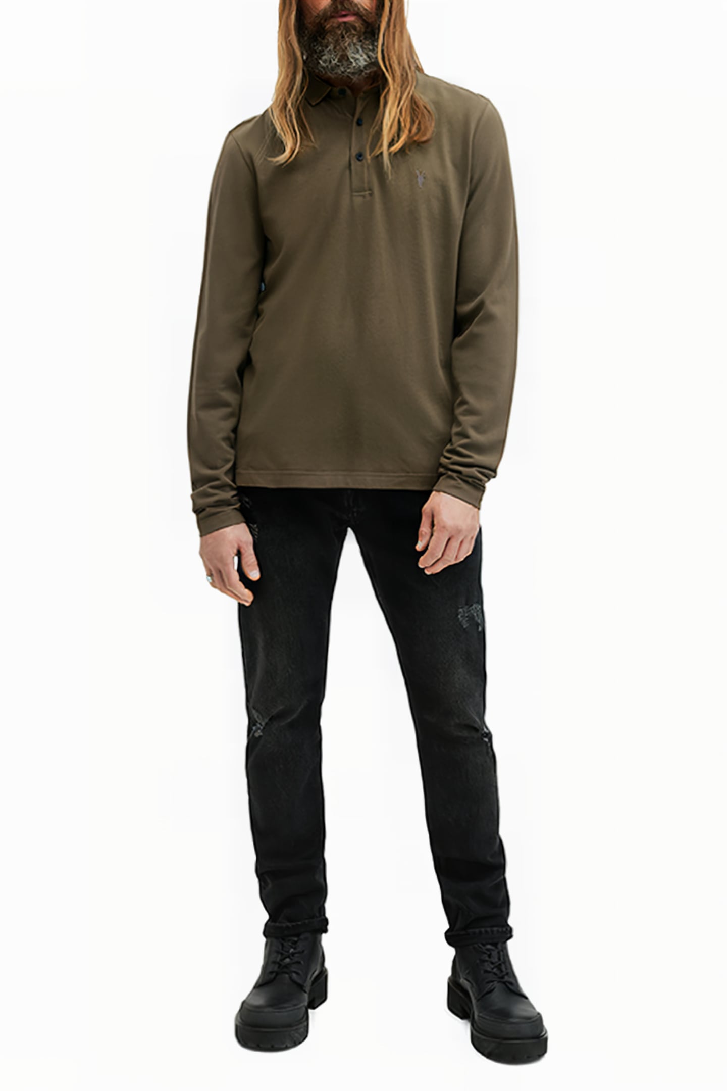 REFORM LS POLO ASH KHAKI GREEN 3