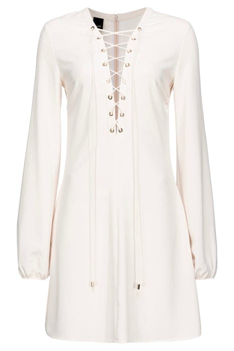 AFFABILE ABITO CREPE FLUIDO CON STRINGATURE SILK WHITE 1
