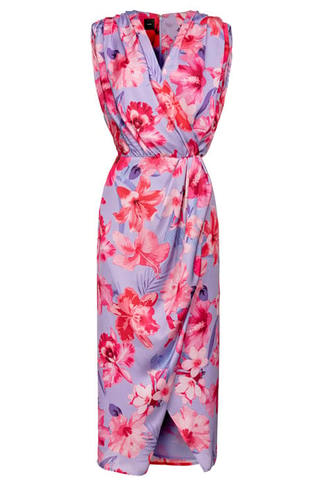 ARTIFICIOSO ABITO SATIN STAMPA FIORI TROPICALI LILAC/PALE PI 1