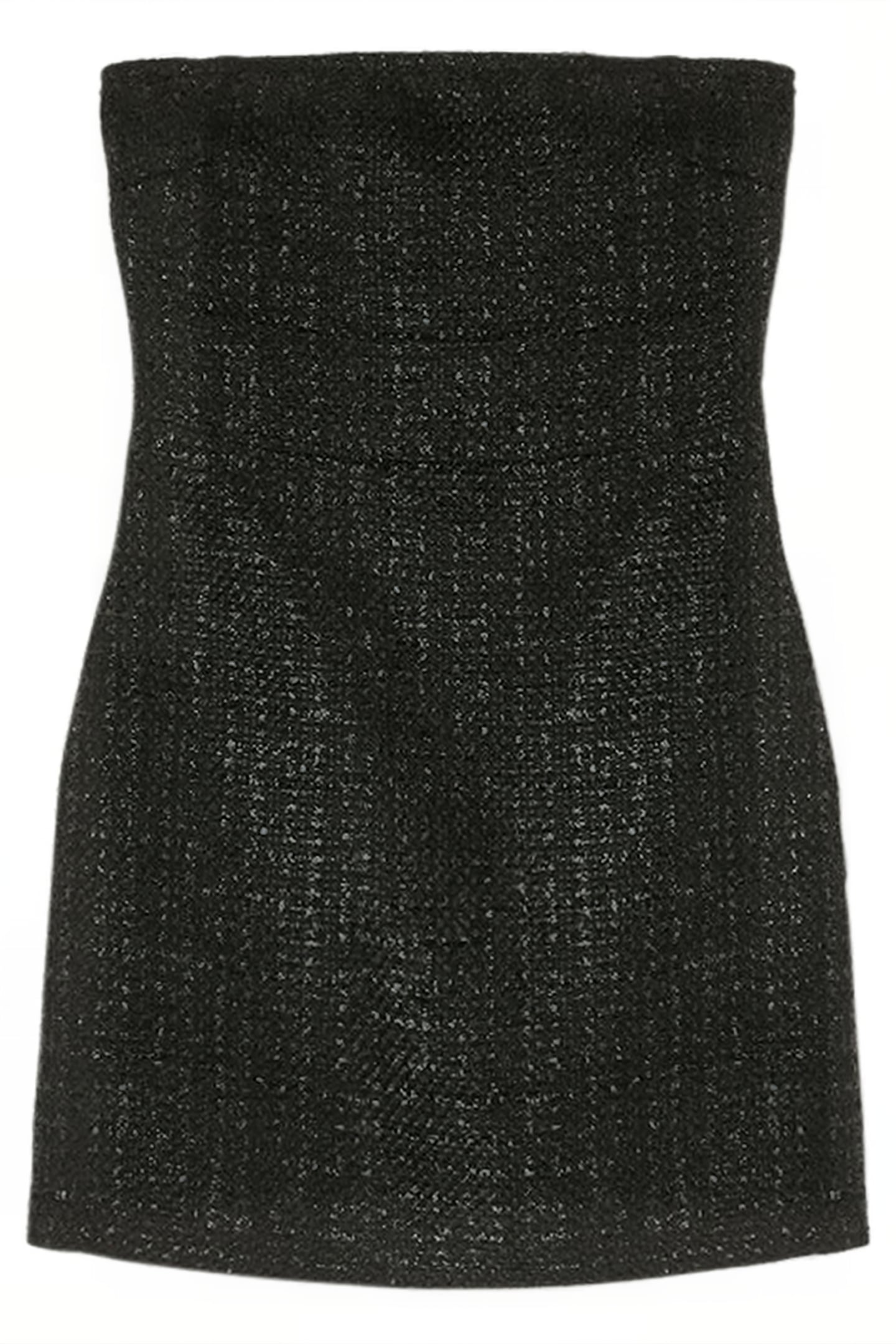 SHORT LUREX TWEED BUSTIER DRESS BLACK 3