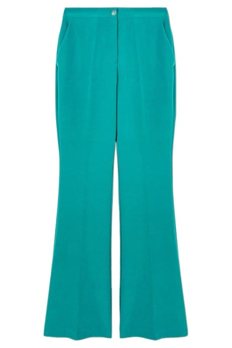 TECHNICAL FABRIC FLARED TROUSERS GREEN 3