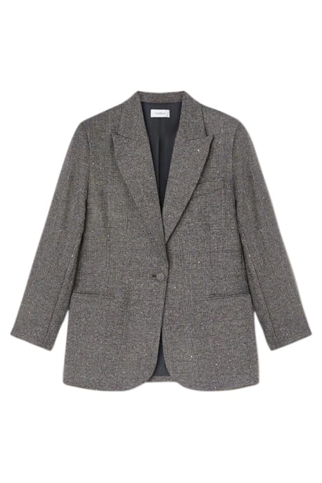 CHECK-PATTERNED SINGLE-BREASTED BLAZER GREY 3