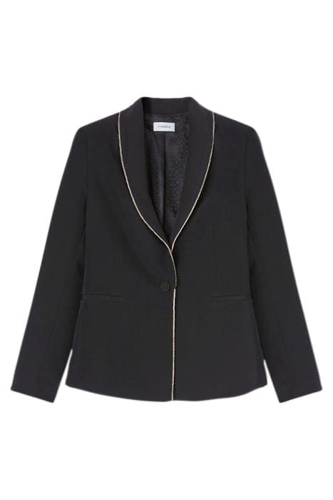 SINGLE-BREASTED BLAZER WITH JEWEL BORDER BLACK 3