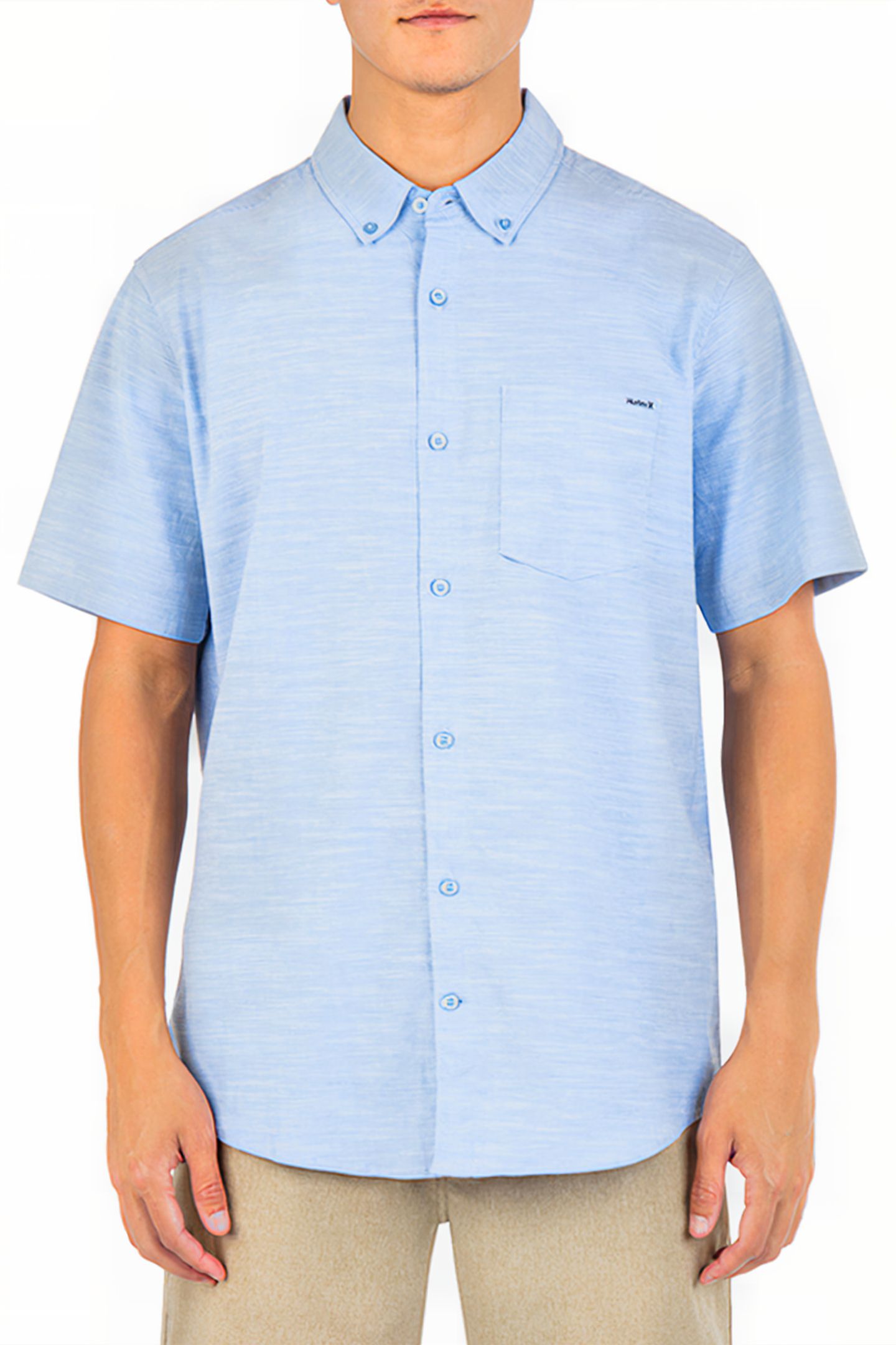 O&O STRETCH SHORT SLEEVE BLUE OXFORD 2 1