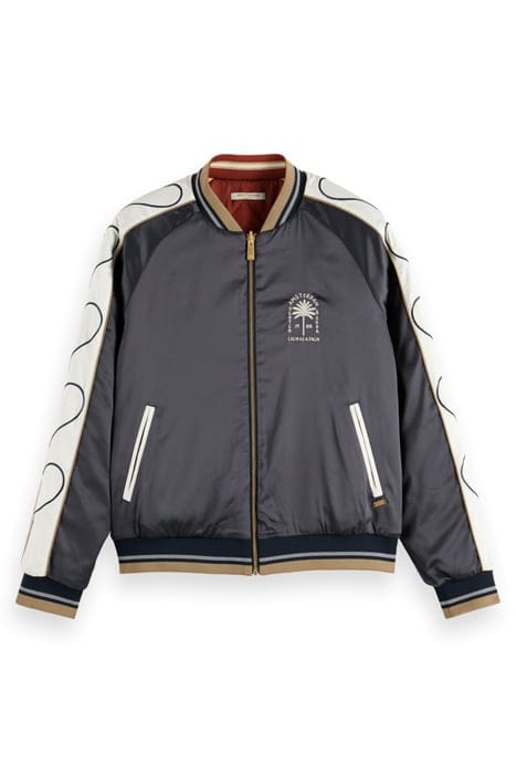 EMBROIDERED REVERSIBLE BOMBER JACKET TERRACOTTA 1