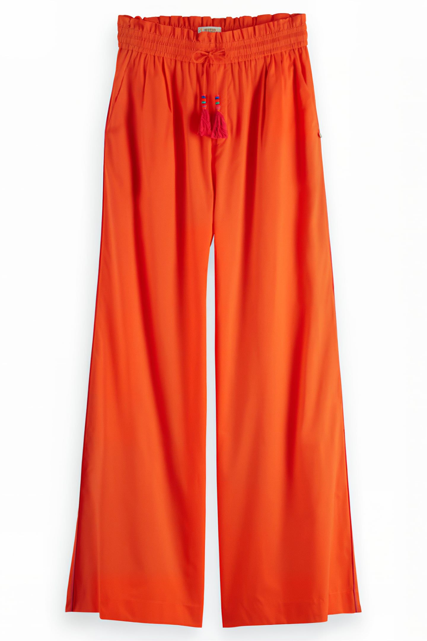 HIGH RISE COTTON VOILE PULL ON PANT CANDY RED 1