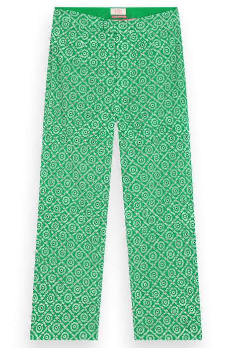 BRODERIE STRAIGHT LEG PANT GREEN BRODERIE ANGLAISE 4