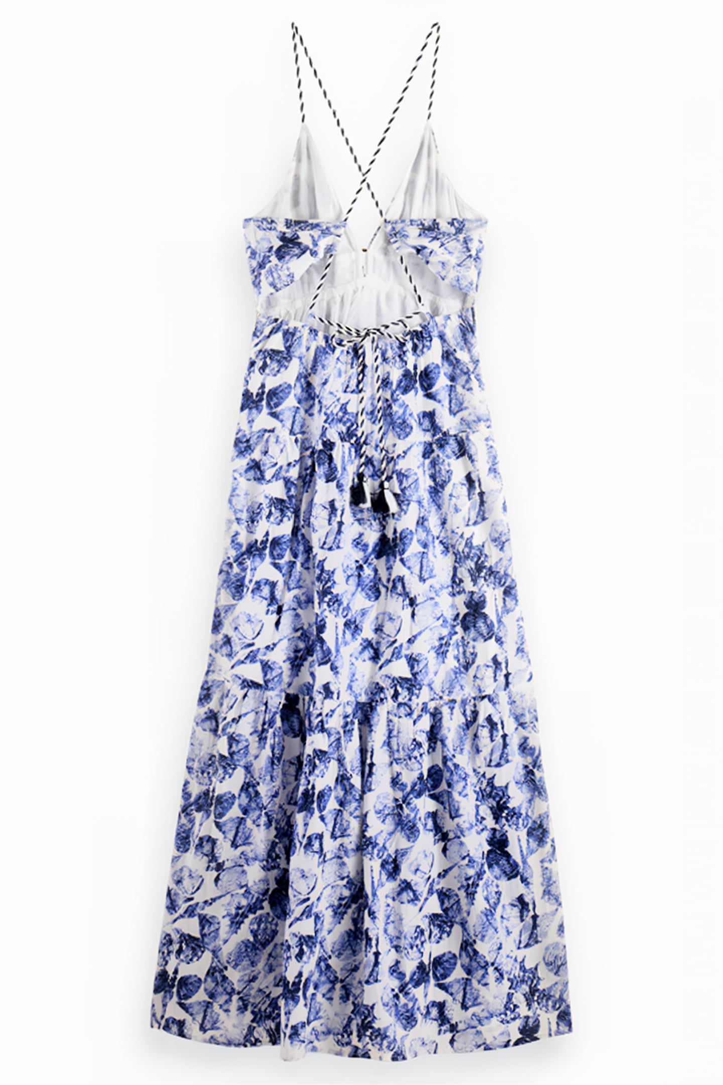 WAISTED MAXI DRESS SHELL BATIK BLUE 4