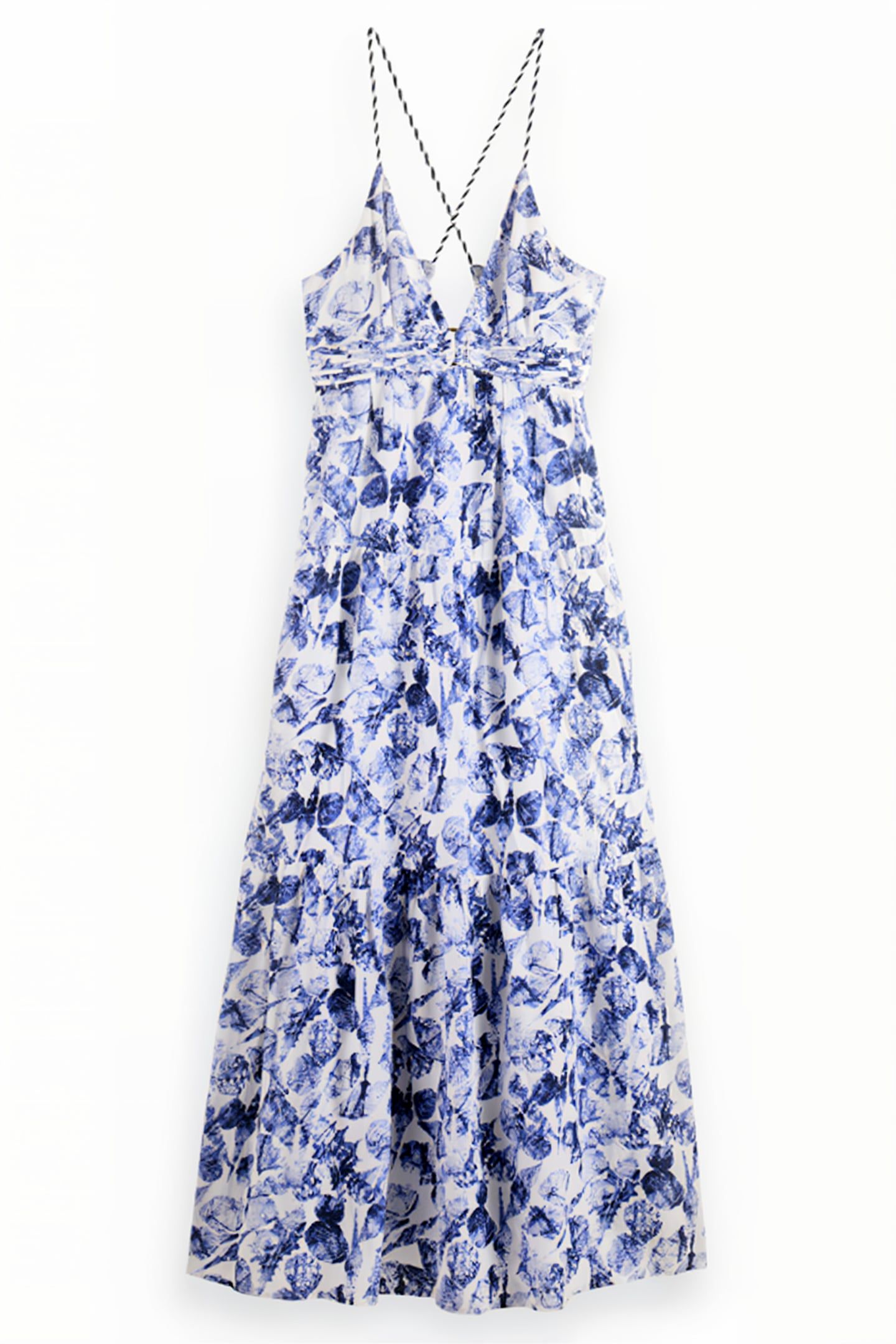 WAISTED MAXI DRESS SHELL BATIK BLUE 3