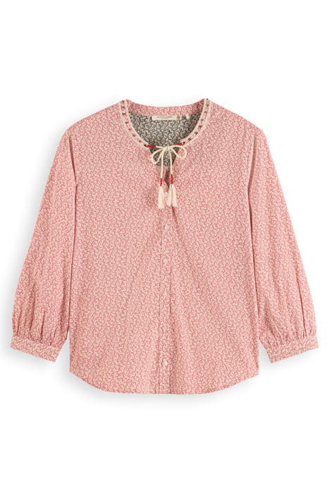 TOP WITH BEADED COLLAR CORAL 1