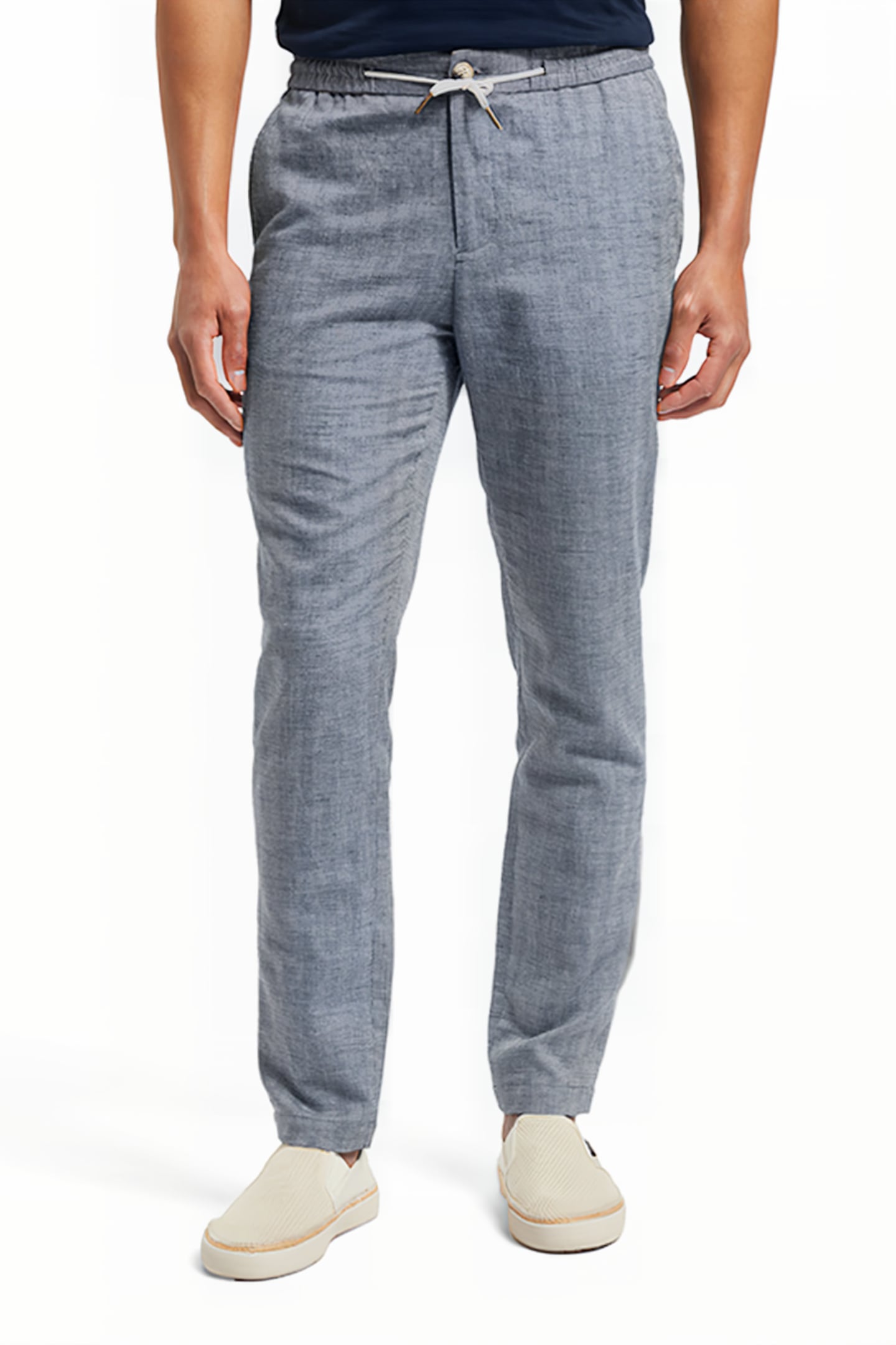 WARREN - STRAIGHT FIT YARN-DYE NAVY HERRINGBONE 1