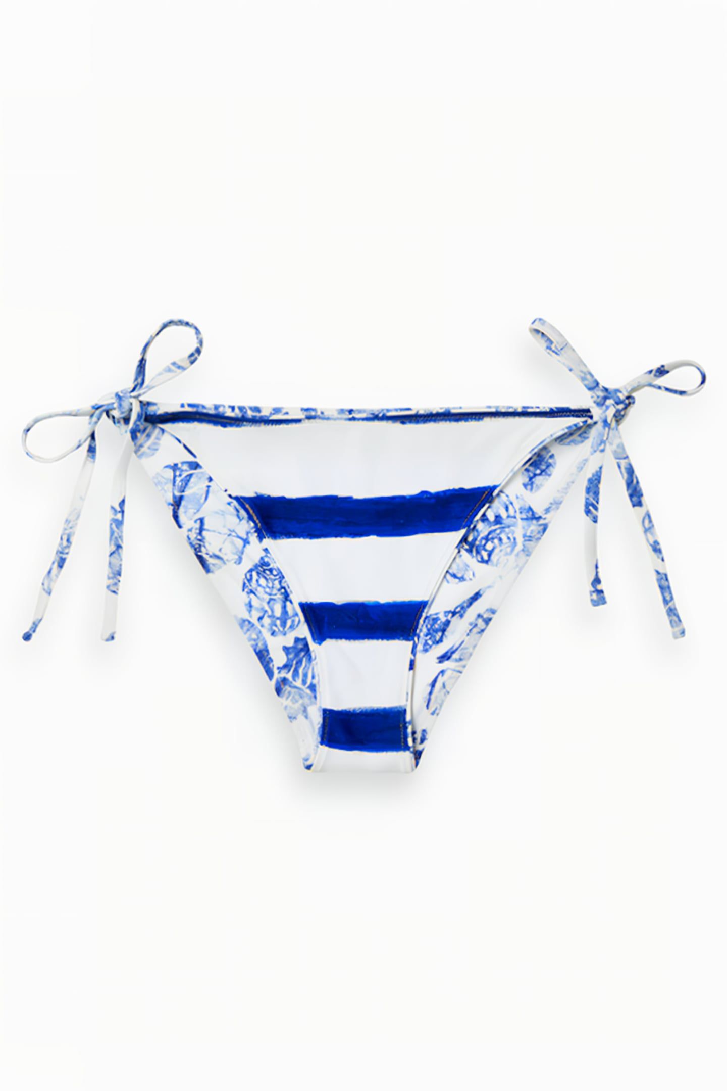 REVERSIBLE PRINTED BIKINI BOTTOM SHELL BATIK BLUE 3