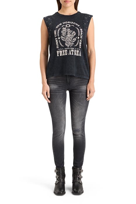 STUDDED PANEL TANK EVENING BLACK 3