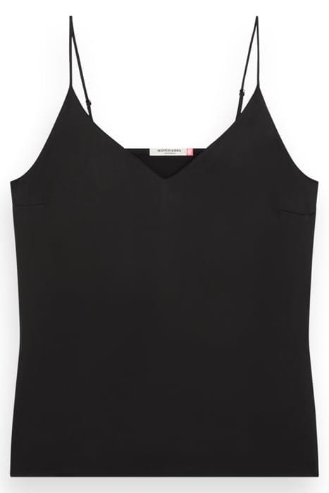 CAMISOLE WOVEN FRONT JERSEY BACK BLACK 1