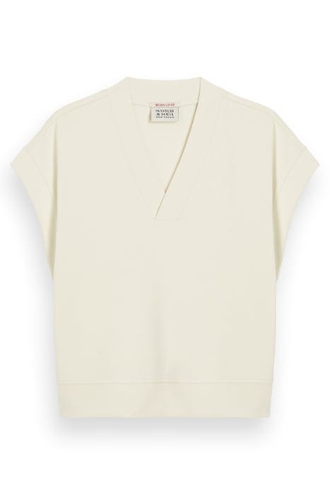 V-NECK SLEEVELESS MODAL SWEATSHIRT SOFT ICE 1