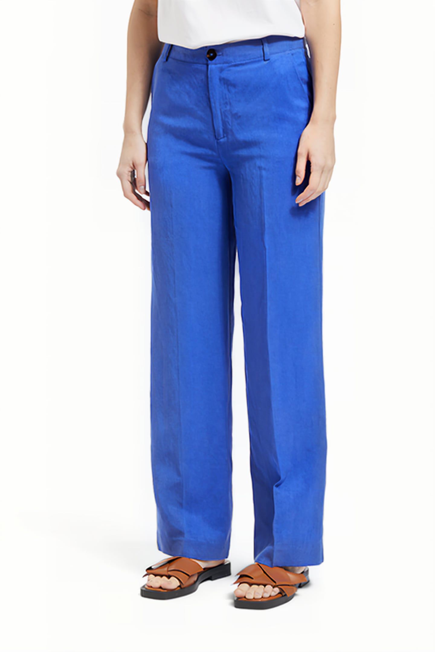 EDIE - HIGH RISE WIDE LEG TROUSERS ELECTRIC BLUE 1