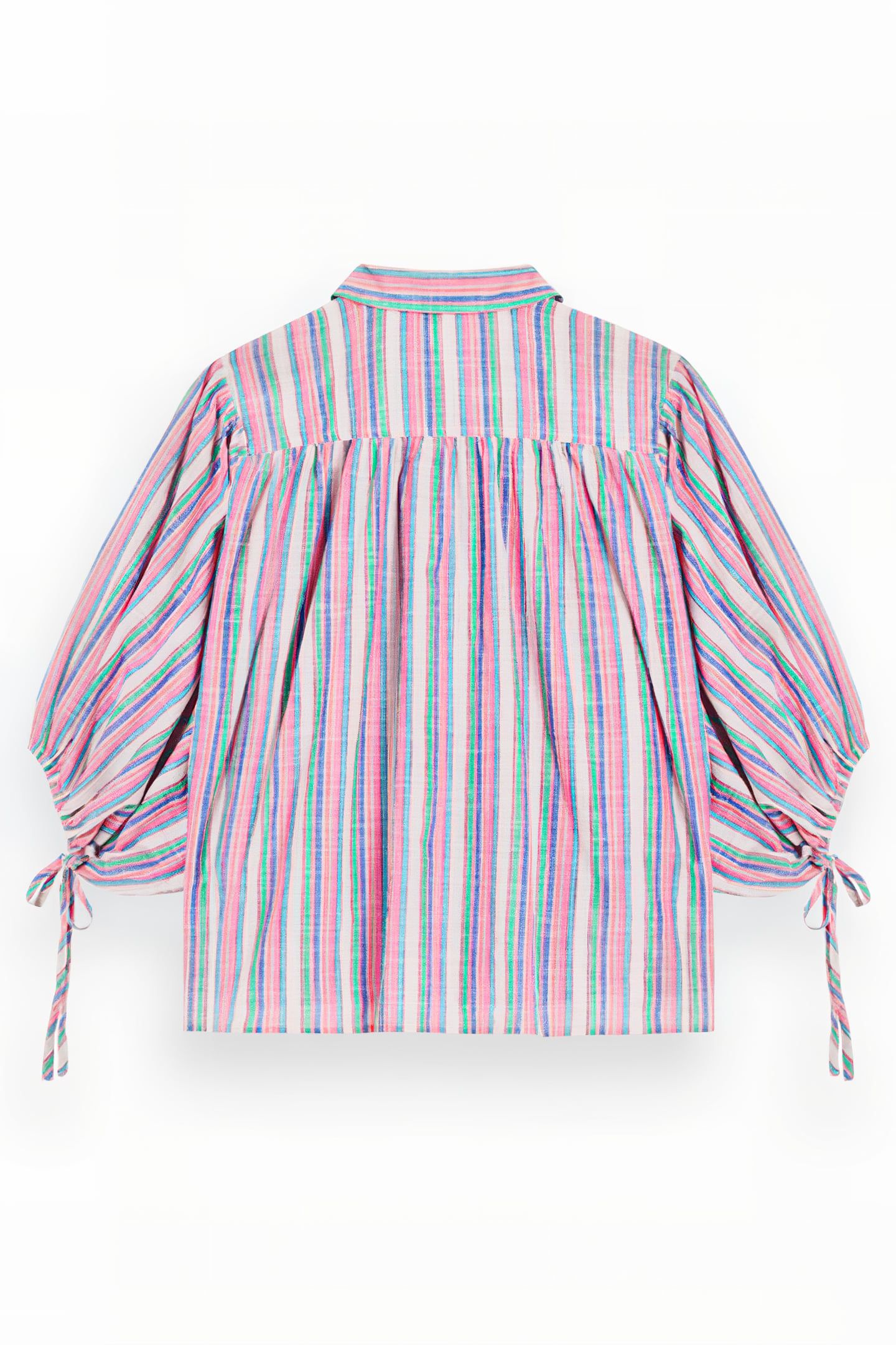 STRIPED BALLOON SLEEVE SHIRT BEACH STRIPE 5
