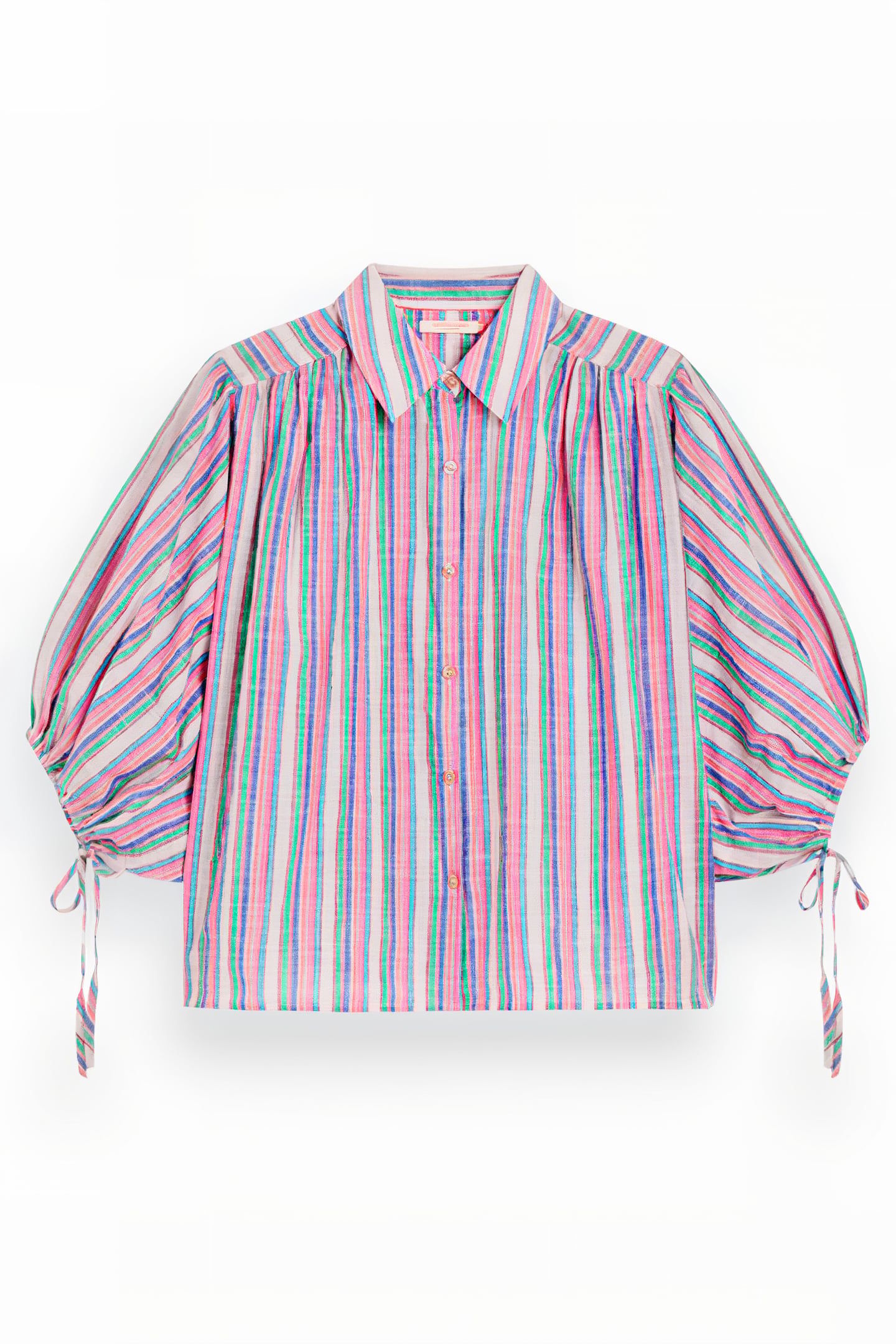 STRIPED BALLOON SLEEVE SHIRT BEACH STRIPE 4