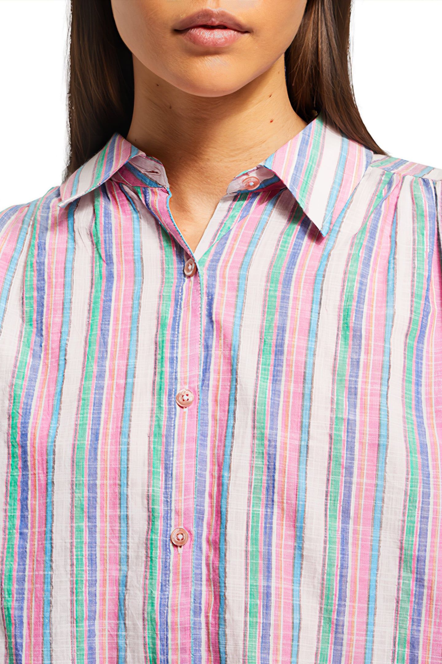 STRIPED BALLOON SLEEVE SHIRT BEACH STRIPE 6