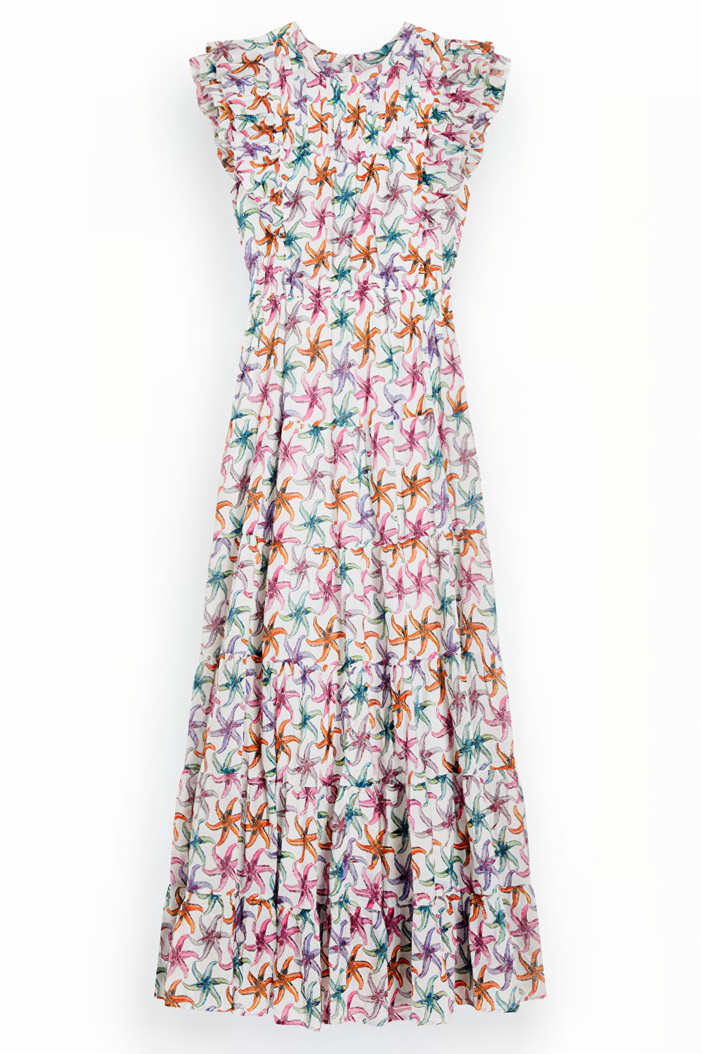 PRINTED MAXI COTTON VOILE DRESS STARFISH 4