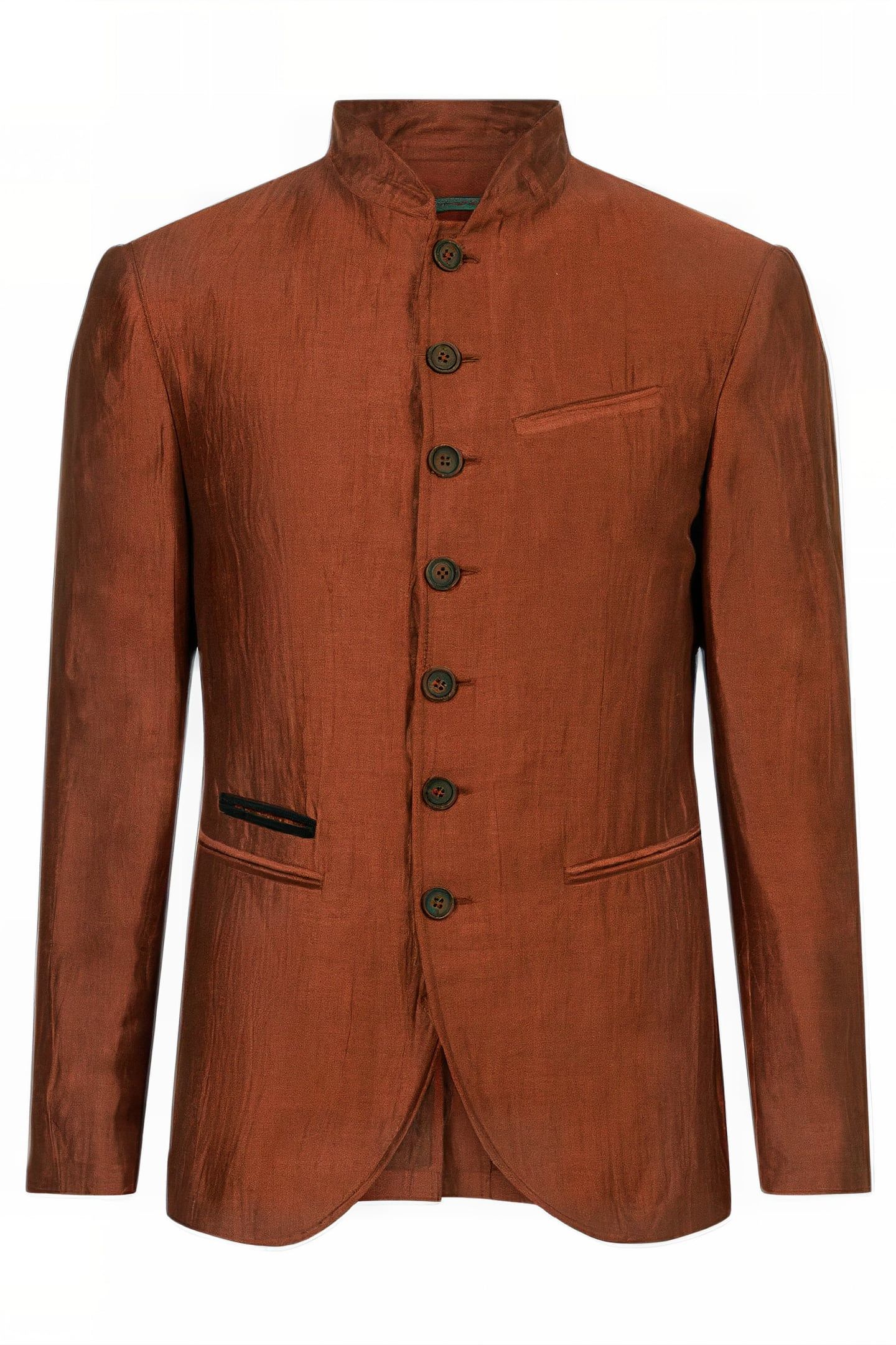 SLIM FIT MULTI BTN CLOSURE JACKET WITH S BURNT ORANGE 2