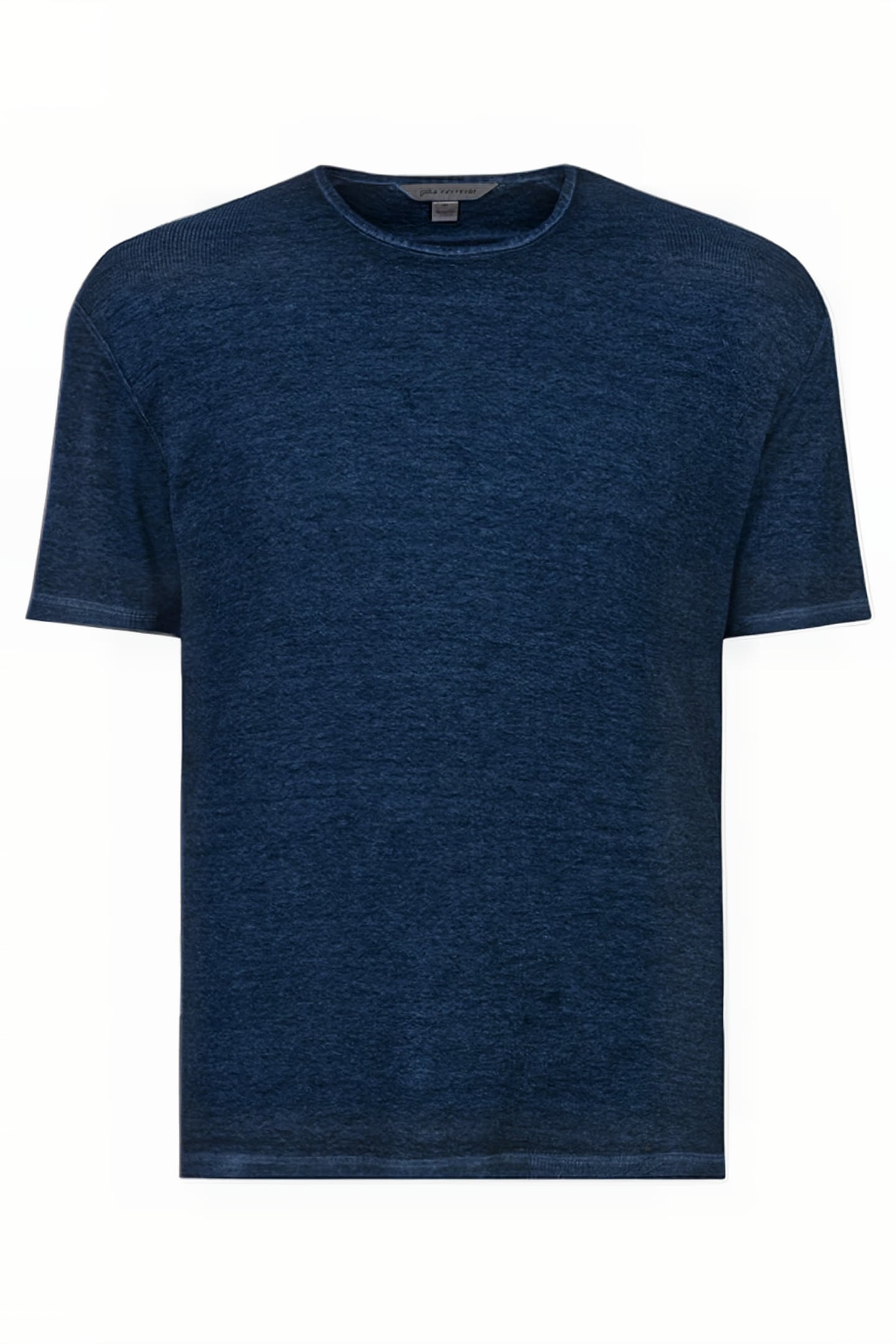 SUTTON SLIM FIT SS RIB CREW WITH BURN OU CAPRI BLUE 1