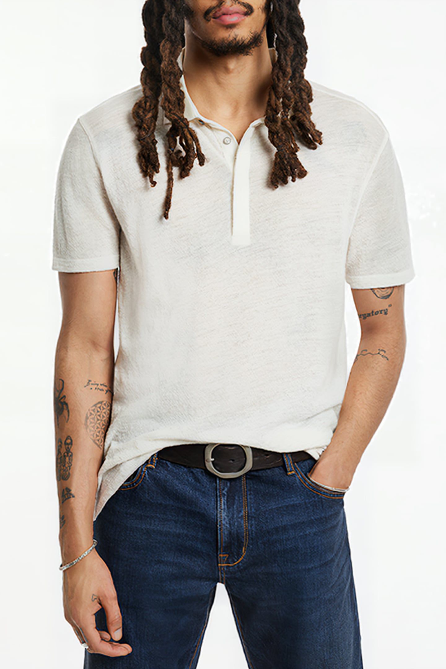 IRWIN REGULAR FIT SS POLO WITH TEXTURE SALT 1