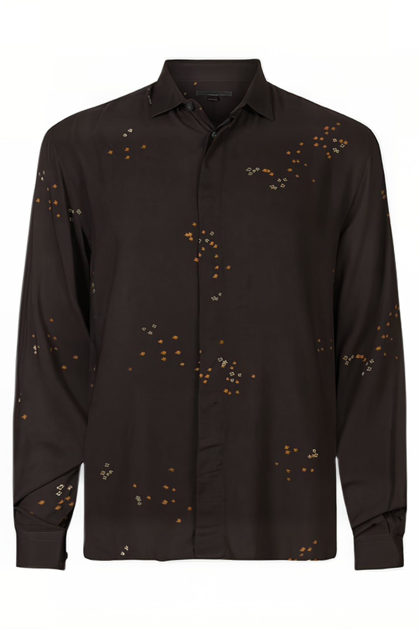 RODNEY LS SPORT SHIRT CONCEALED PLACKET ESPRESSO 1