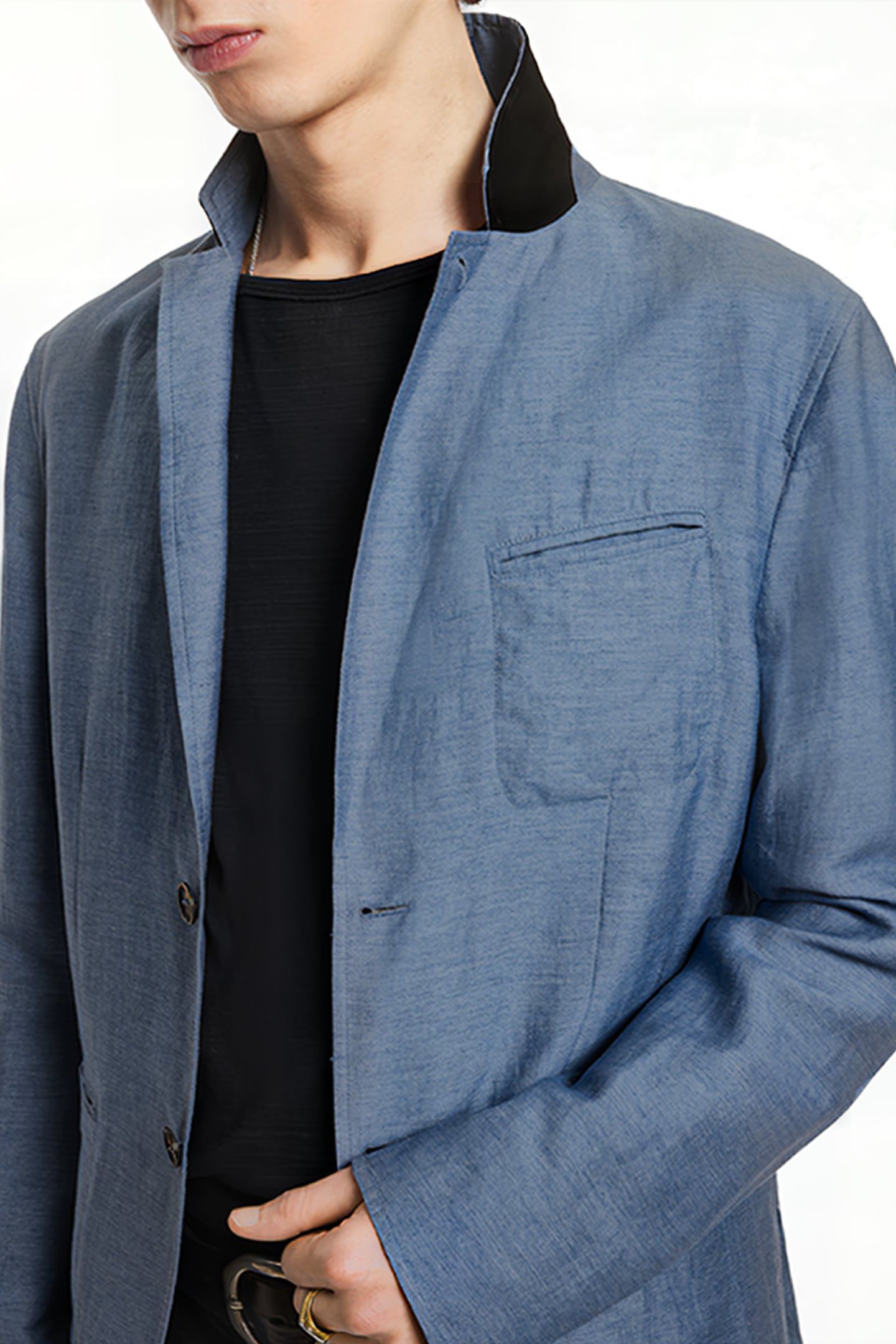 SLIM FIT NOTCH LAPEL JACKET WITH UNLINED DUTCH BLUE 3