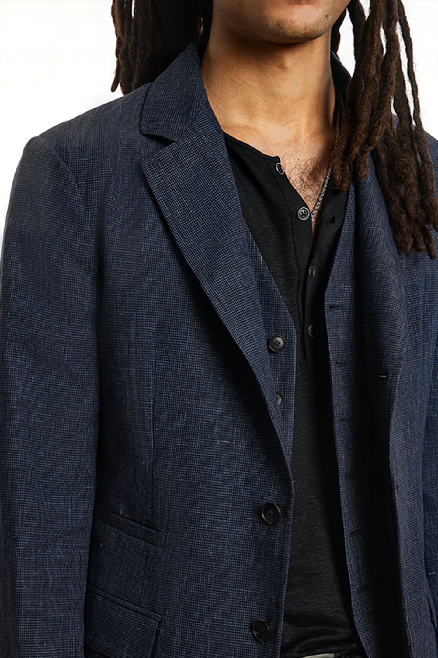 SLIM FIT NOTCH LAPEL JACKET WITH FLAP PO INK BLUE 3
