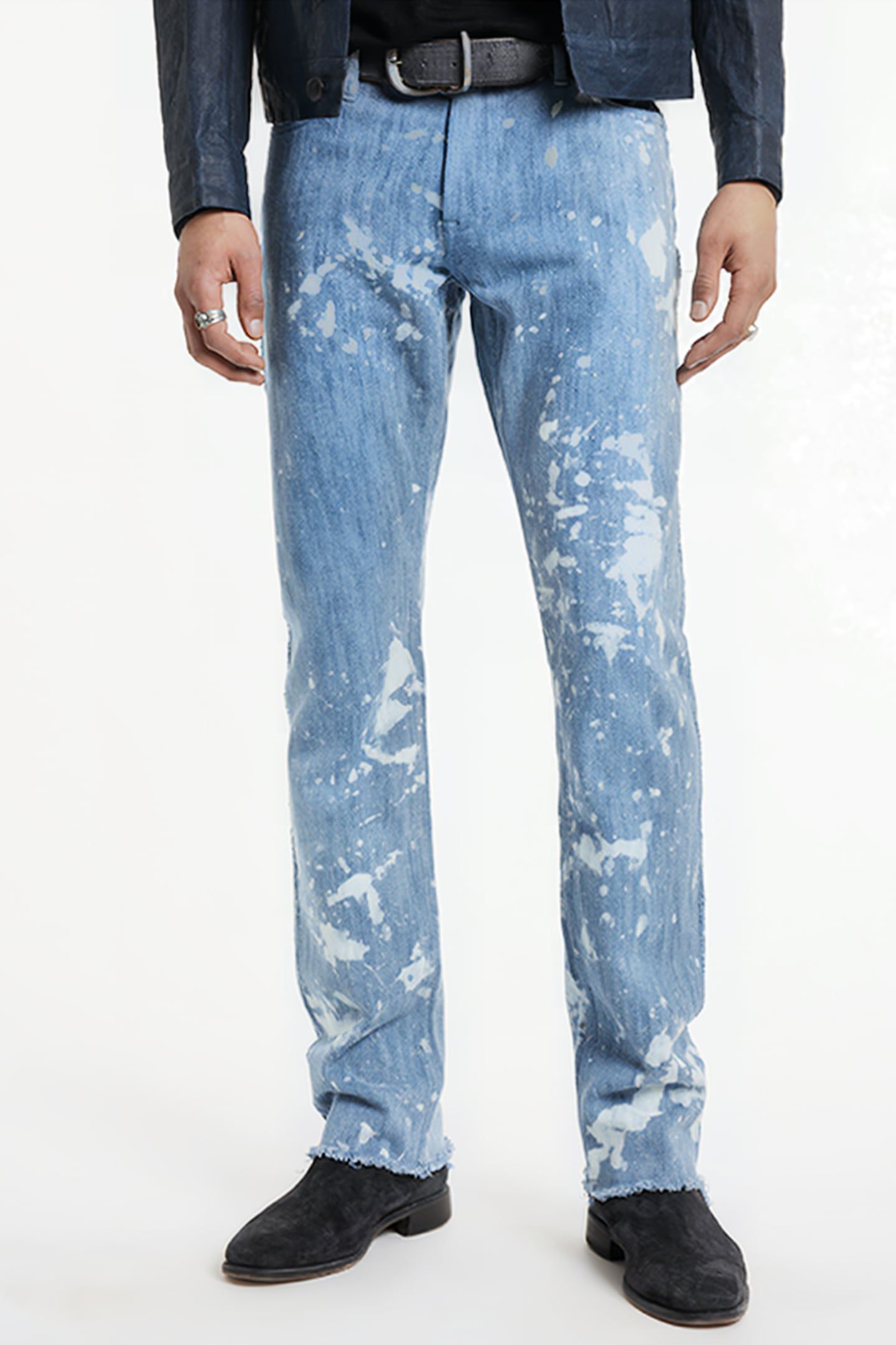 REGULAR FIT DENIM WITH RAW EDGES DUTCH BLUE 1