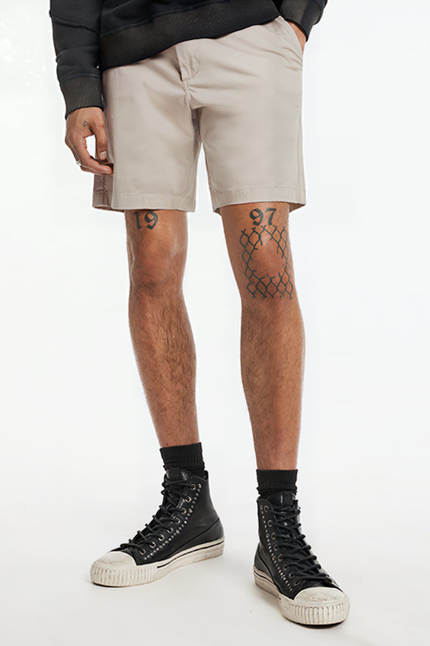 JOHNNY FLAT FRONT SHORTS FOSSIL GREY 1