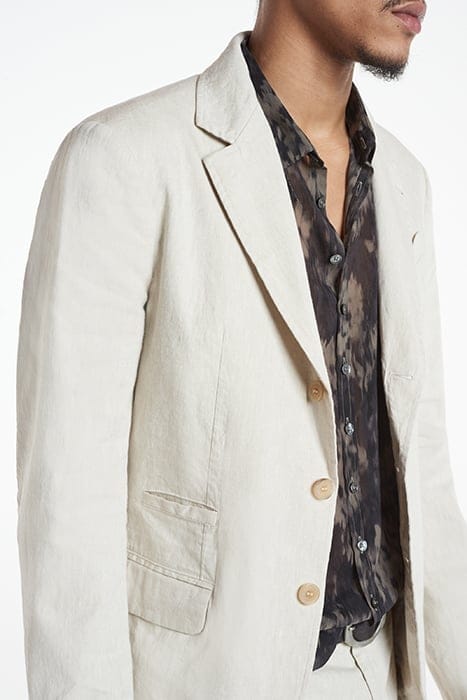 SLIM FIT NOTCH LAPEL JACKET WITH FLAP PO MACADAMIA 3