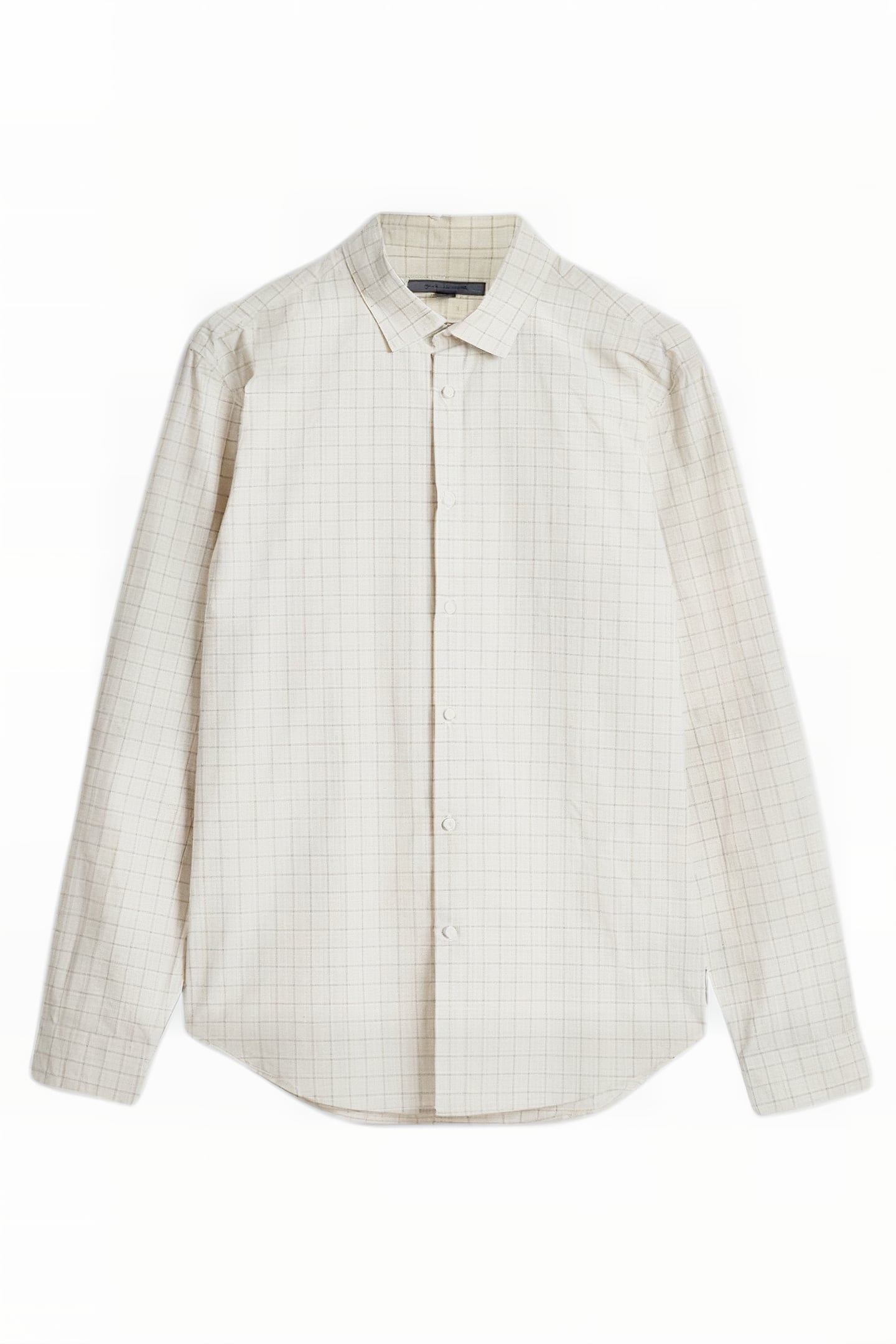 SLIM FIT SPORT SHIRT WITH SHANK BUTTONS MACADAMIA 2