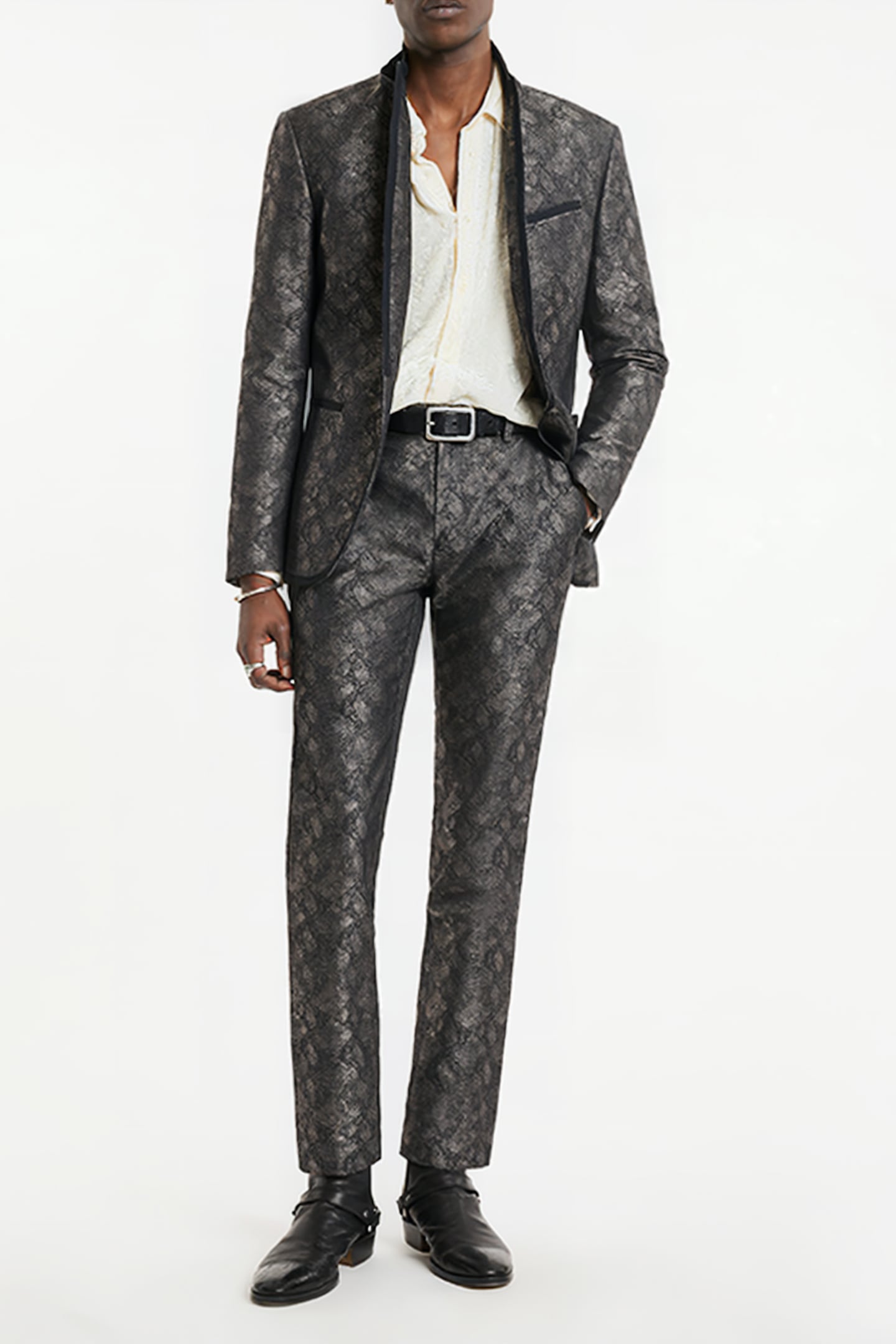 SLIM FIT PANTS WITH WELT HIP POCKET AND ALMOND 2